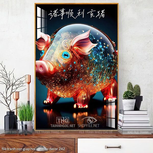 file tranh con giap hoi con heo decor 242