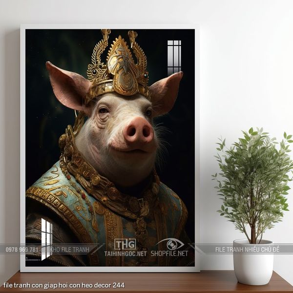file tranh con giap hoi con heo decor 244