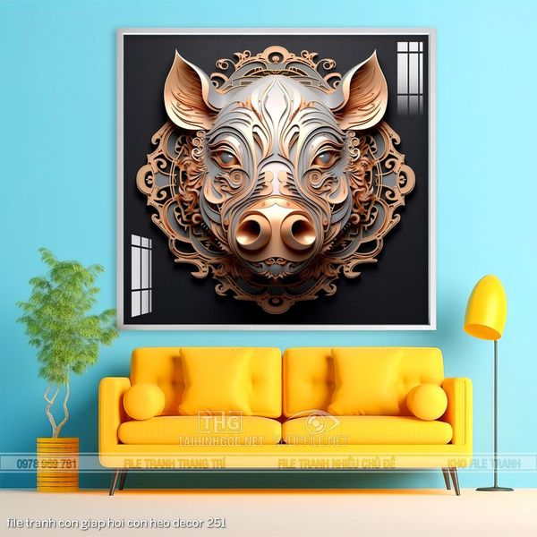 file tranh con giap hoi con heo decor 251