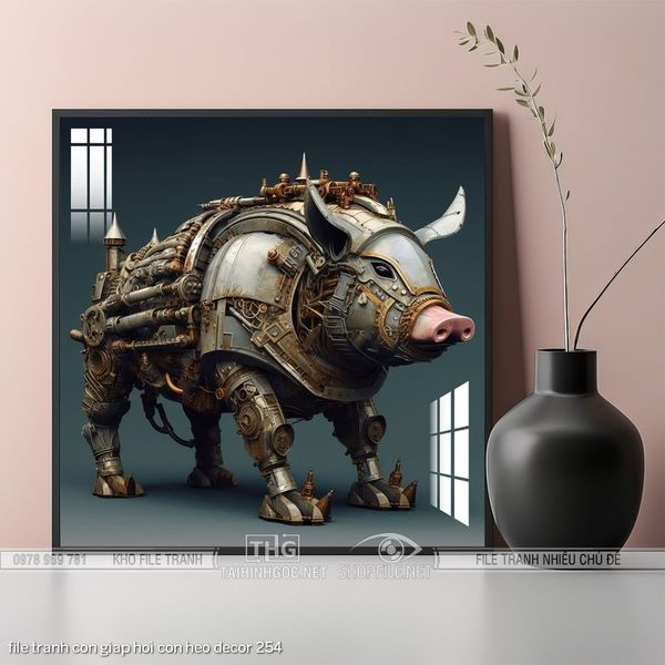 file tranh con giap hoi con heo decor 254