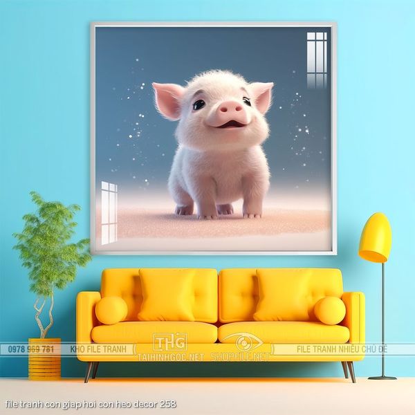 file tranh con giap hoi con heo decor 258