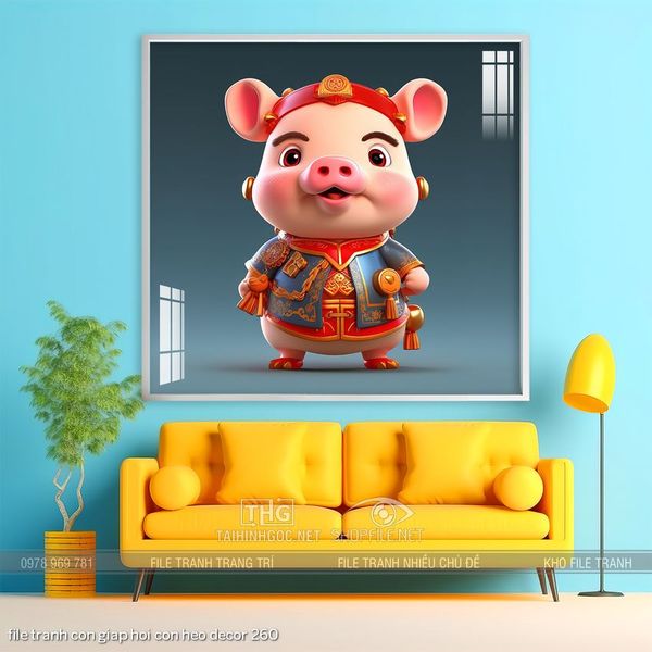 file tranh con giap hoi con heo decor 260