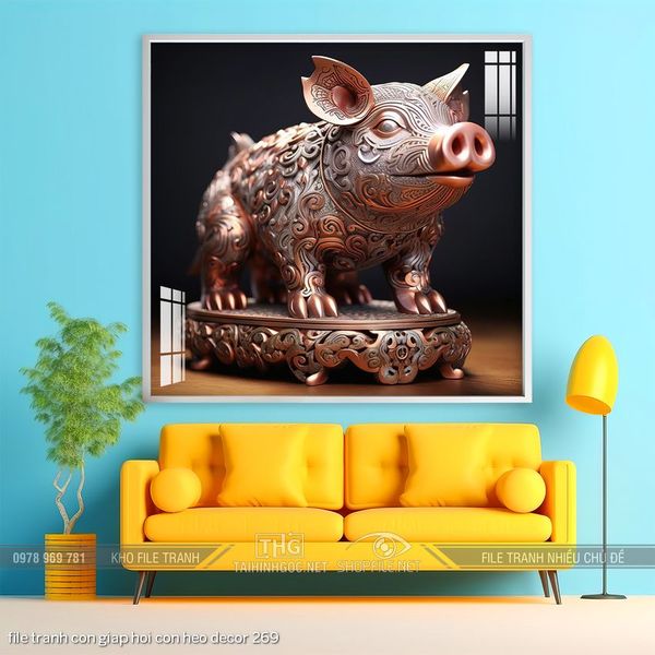 file tranh con giap hoi con heo decor 269