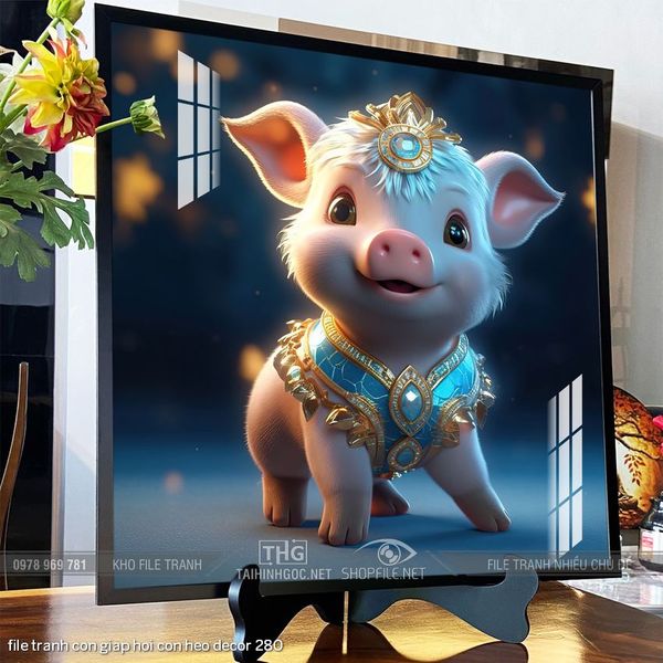 file tranh con giap hoi con heo decor 280