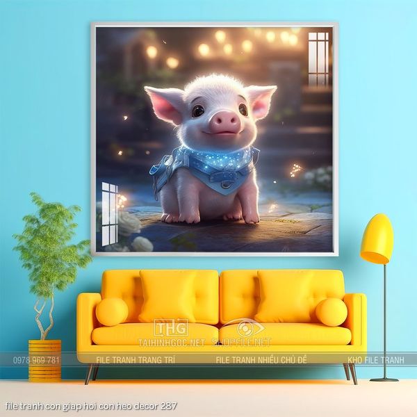 file tranh con giap hoi con heo decor 287