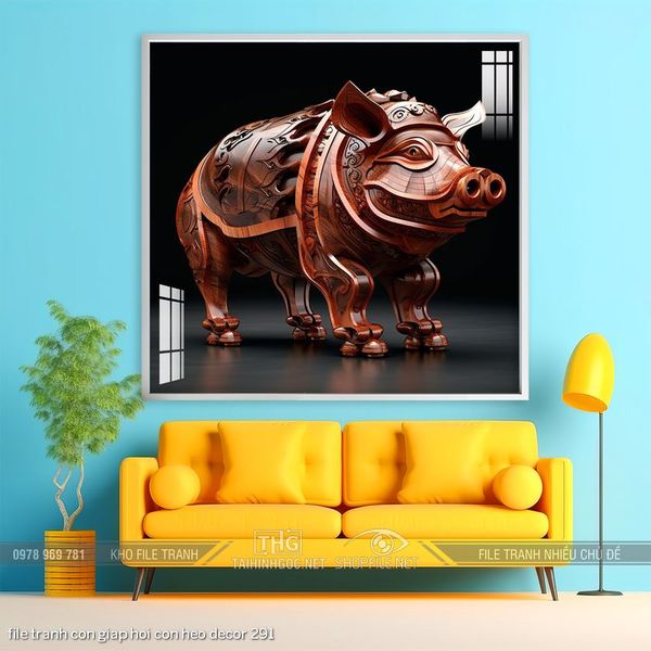 file tranh con giap hoi con heo decor 291