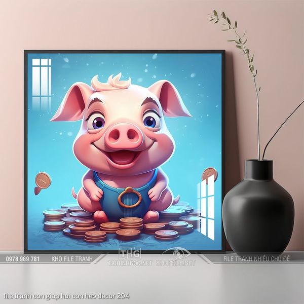 file tranh con giap hoi con heo decor 294