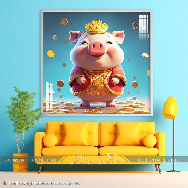 file tranh con giap hoi con heo decor 295