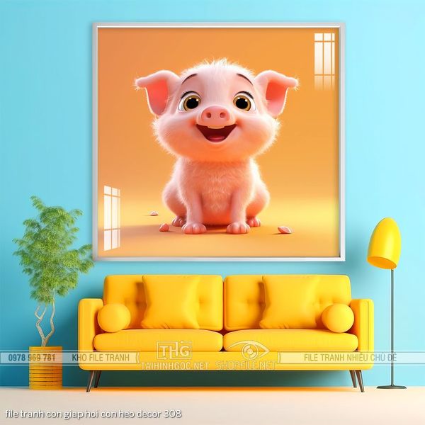 file tranh con giap hoi con heo decor 308
