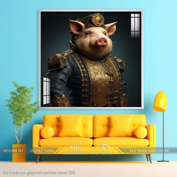 file tranh con giap hoi con heo decor 316
