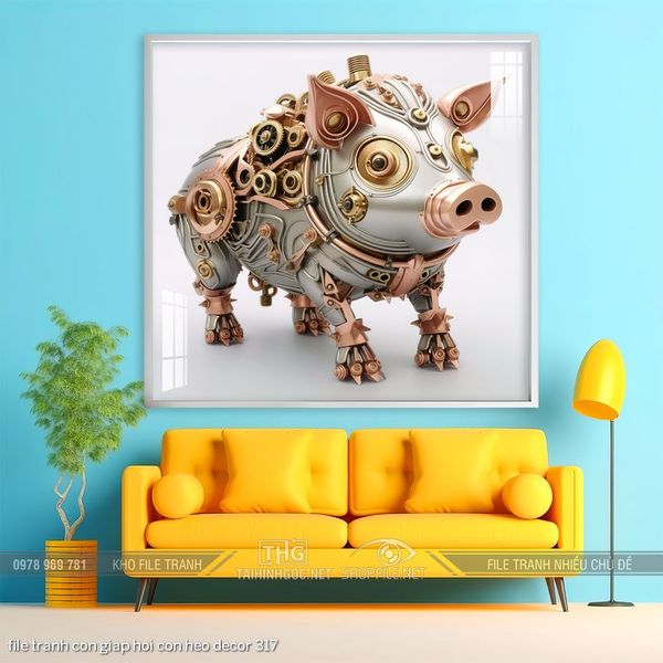 file tranh con giap hoi con heo decor 317