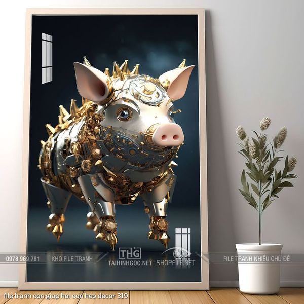 file tranh con giap hoi con heo decor 319