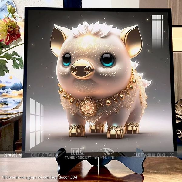 file tranh con giap hoi con heo decor 334