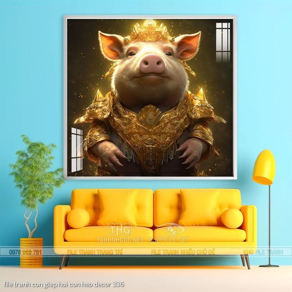 file tranh con giap hoi con heo decor 336