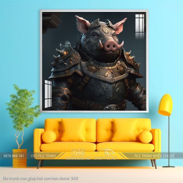 file tranh con giap hoi con heo decor 342