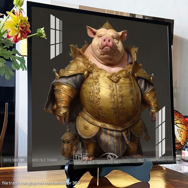 file tranh con giap hoi con heo decor 369