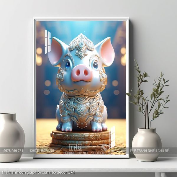 file tranh con giap hoi con heo decor 374