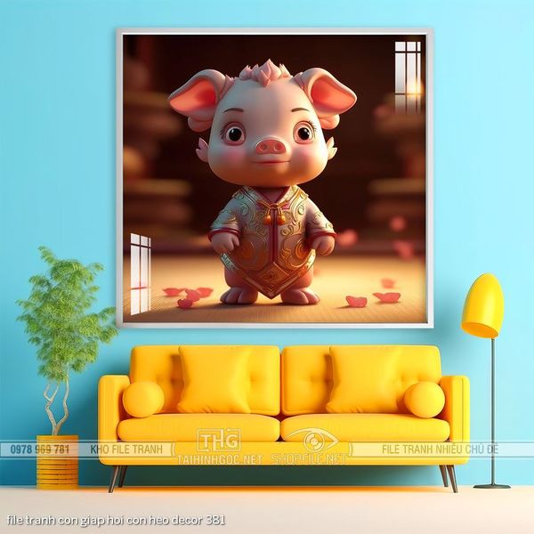 file tranh con giap hoi con heo decor 381