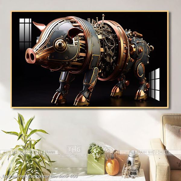 file tranh con giap hoi con heo decor 409