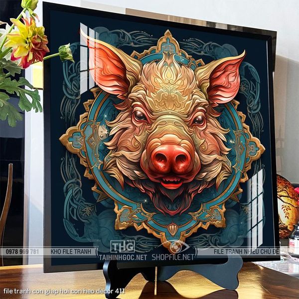 file tranh con giap hoi con heo decor 411
