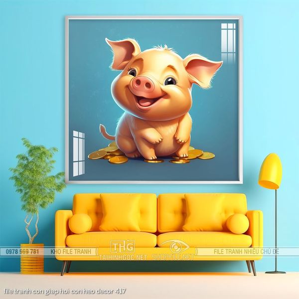 file tranh con giap hoi con heo decor 417