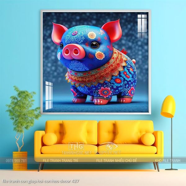 file tranh con giap hoi con heo decor 427