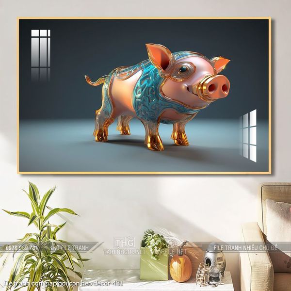 file tranh con giap hoi con heo decor 431