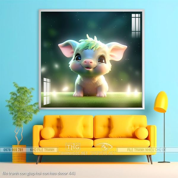file tranh con giap hoi con heo decor 441