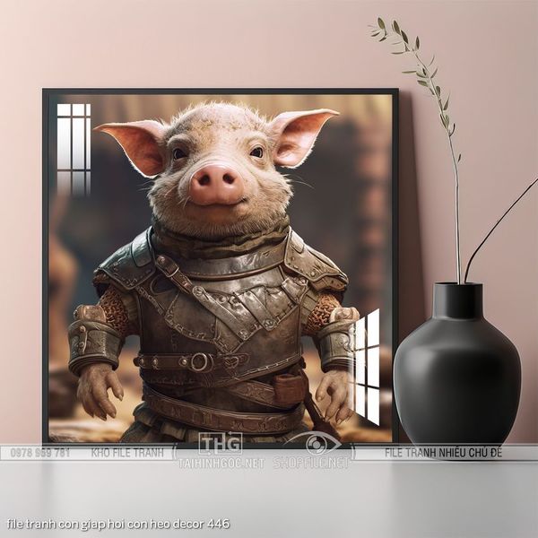 file tranh con giap hoi con heo decor 446