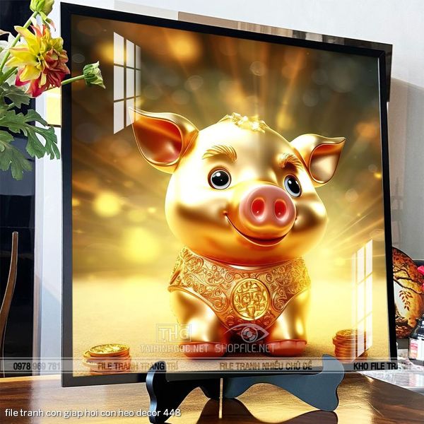 file tranh con giap hoi con heo decor 448