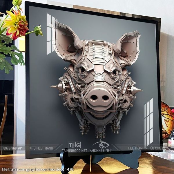 file tranh con giap hoi con heo decor 478