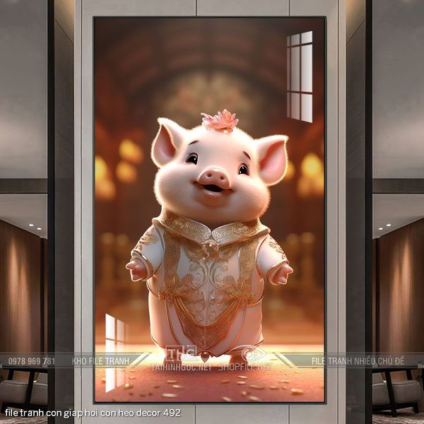 file tranh con giap hoi con heo decor 492