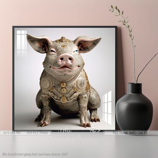 file tranh con giap hoi con heo decor 497