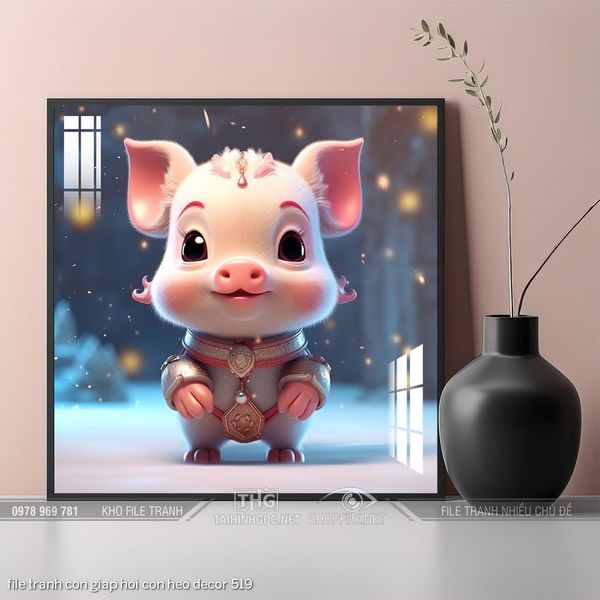 file tranh con giap hoi con heo decor 519