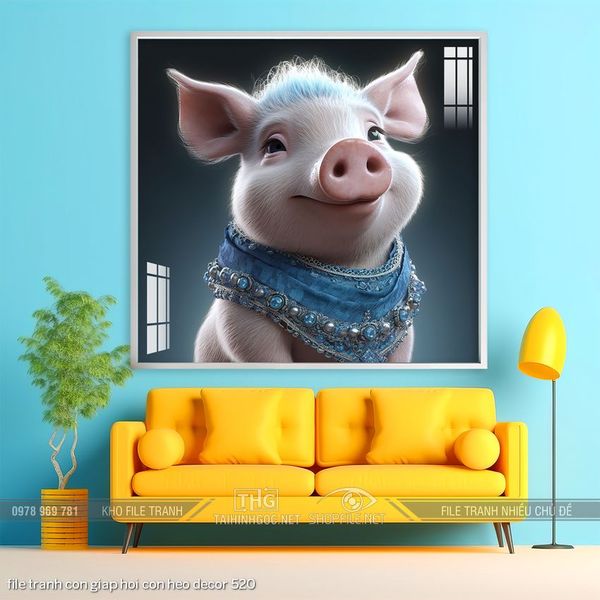 file tranh con giap hoi con heo decor 520