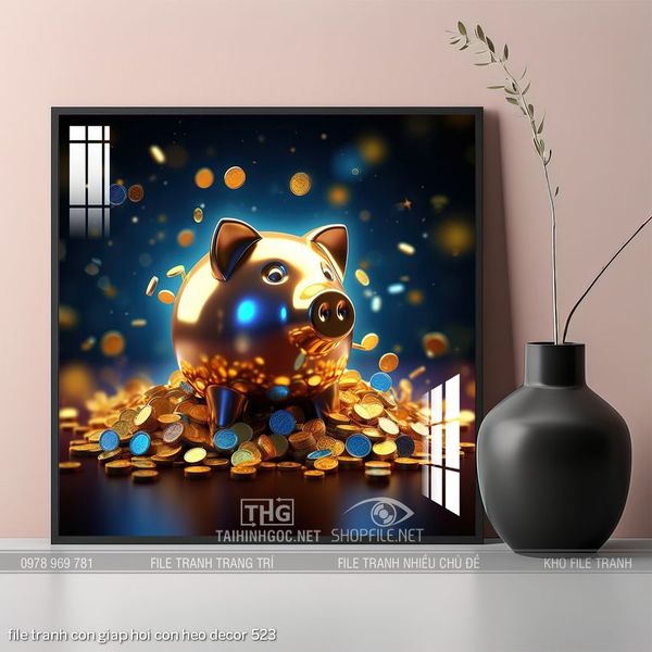 file tranh con giap hoi con heo decor 523