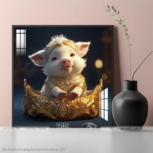 file tranh con giap hoi con heo decor 527