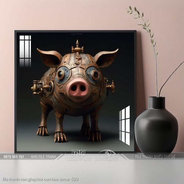 file tranh con giap hoi con heo decor 539