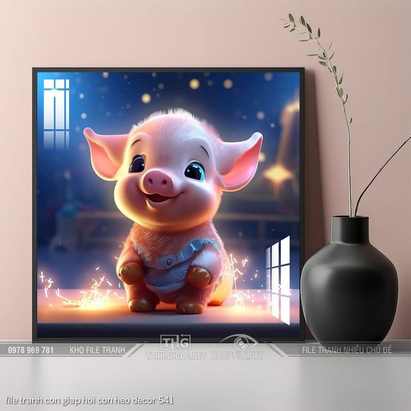 file tranh con giap hoi con heo decor 541