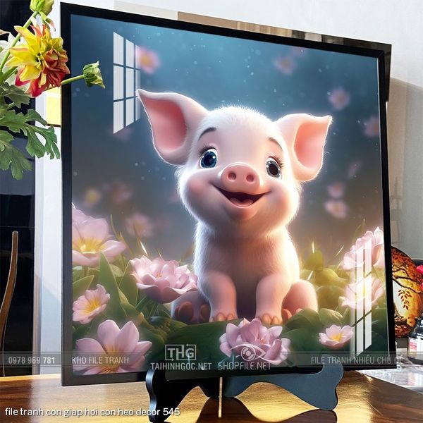 file tranh con giap hoi con heo decor 545
