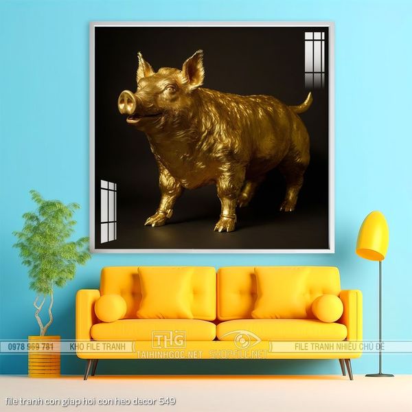 file tranh con giap hoi con heo decor 549