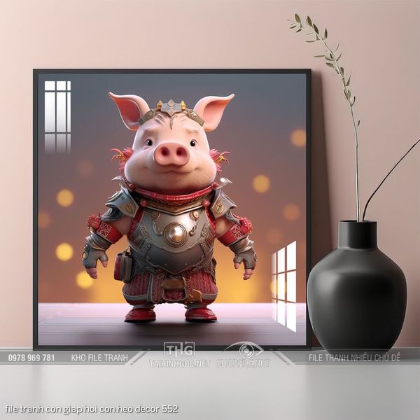 file tranh con giap hoi con heo decor 552