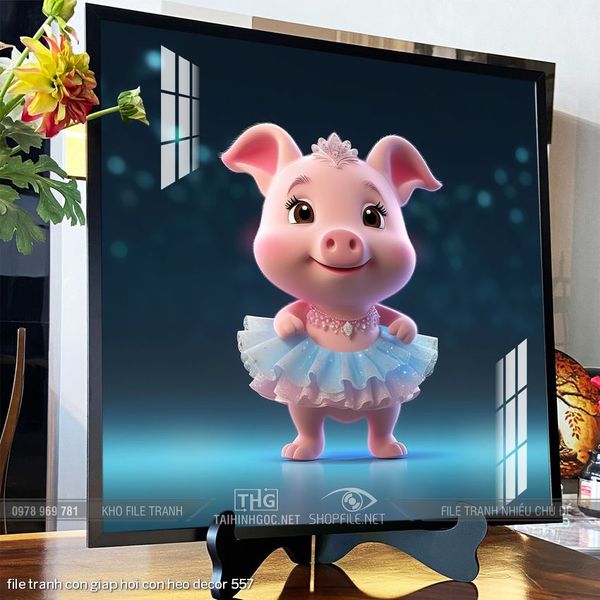file tranh con giap hoi con heo decor 557