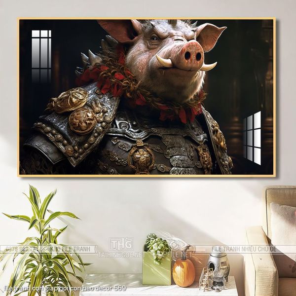 file tranh con giap hoi con heo decor 569