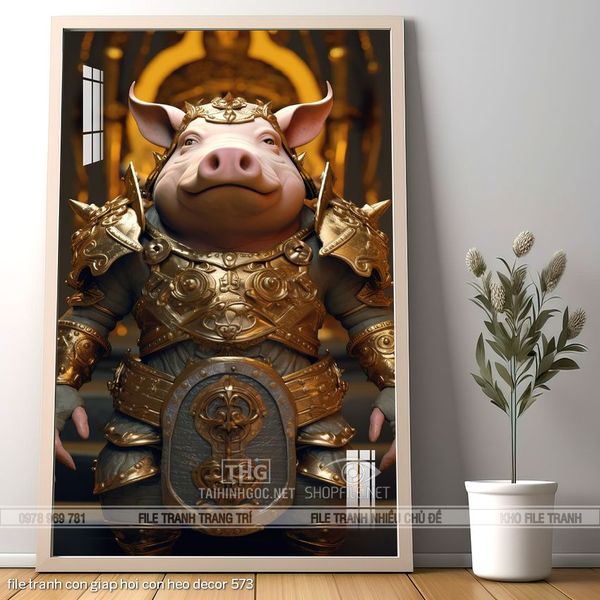 file tranh con giap hoi con heo decor 573