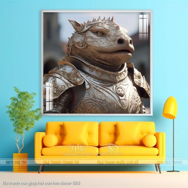 file tranh con giap hoi con heo decor 583