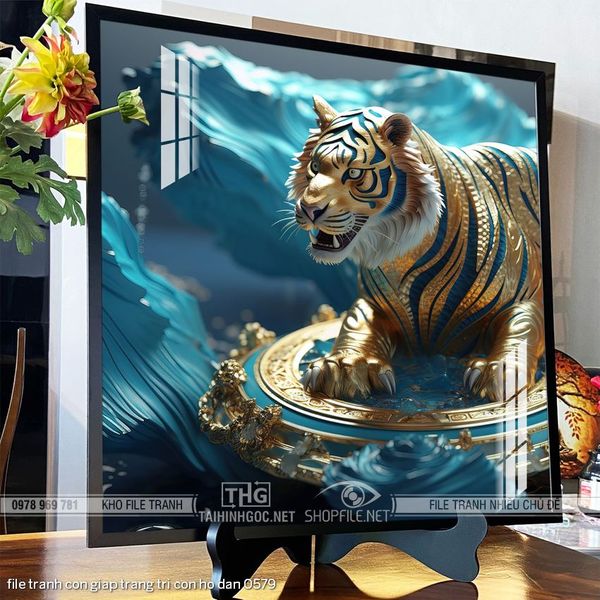 file tranh con giap trang tri con ho dan 0579