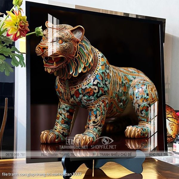 file tranh con giap trang tri con ho dan 1037