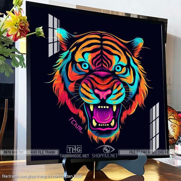 file tranh con giap trang tri con ho dan 1166