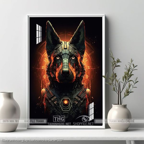 file tranh con giap tuat con cho decor 007